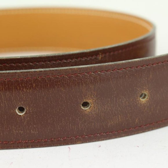 Hermès Brown x Gold 32mm Reversible H Logo Belt